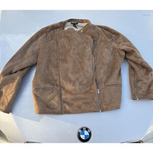 Vintage Lauren by Ralph Lauren beige Suede Jacket women’s Sz 3x? Fits Like M